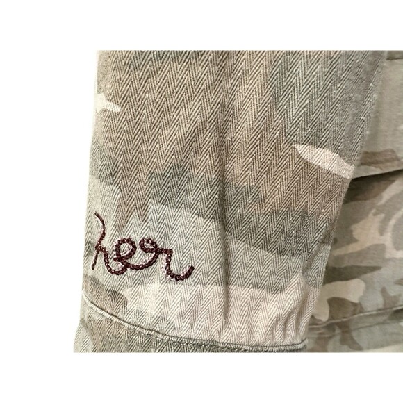 Dear John Womens Size Small Desert Sage Camo Embroidered Roxie Denim Jacket EUC - Picture 10 of 13